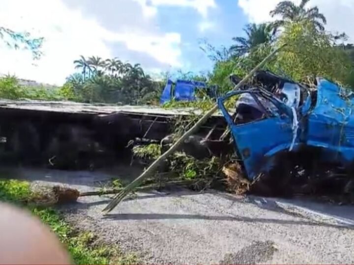 Motorista morre após perder controle de caminhão, ser arremessado e atropelado pelo próprio veículo na Bahia
